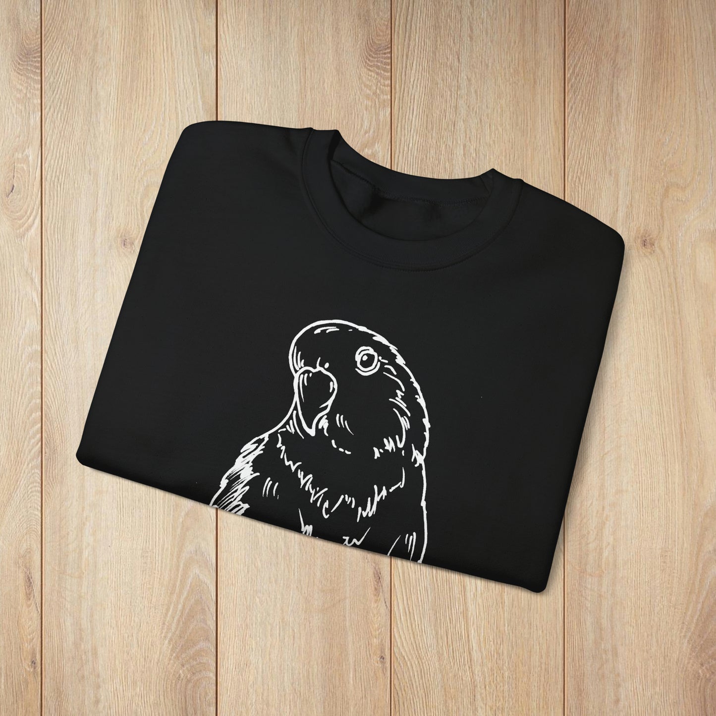 Floofball Lovebird, Line Art Crew Neck Sweatshirt