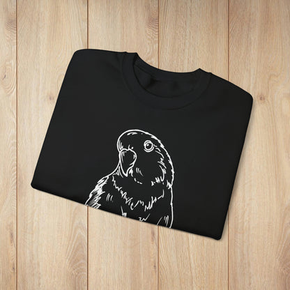 Floofball Lovebird, Sweat-shirt à col rond Line Art