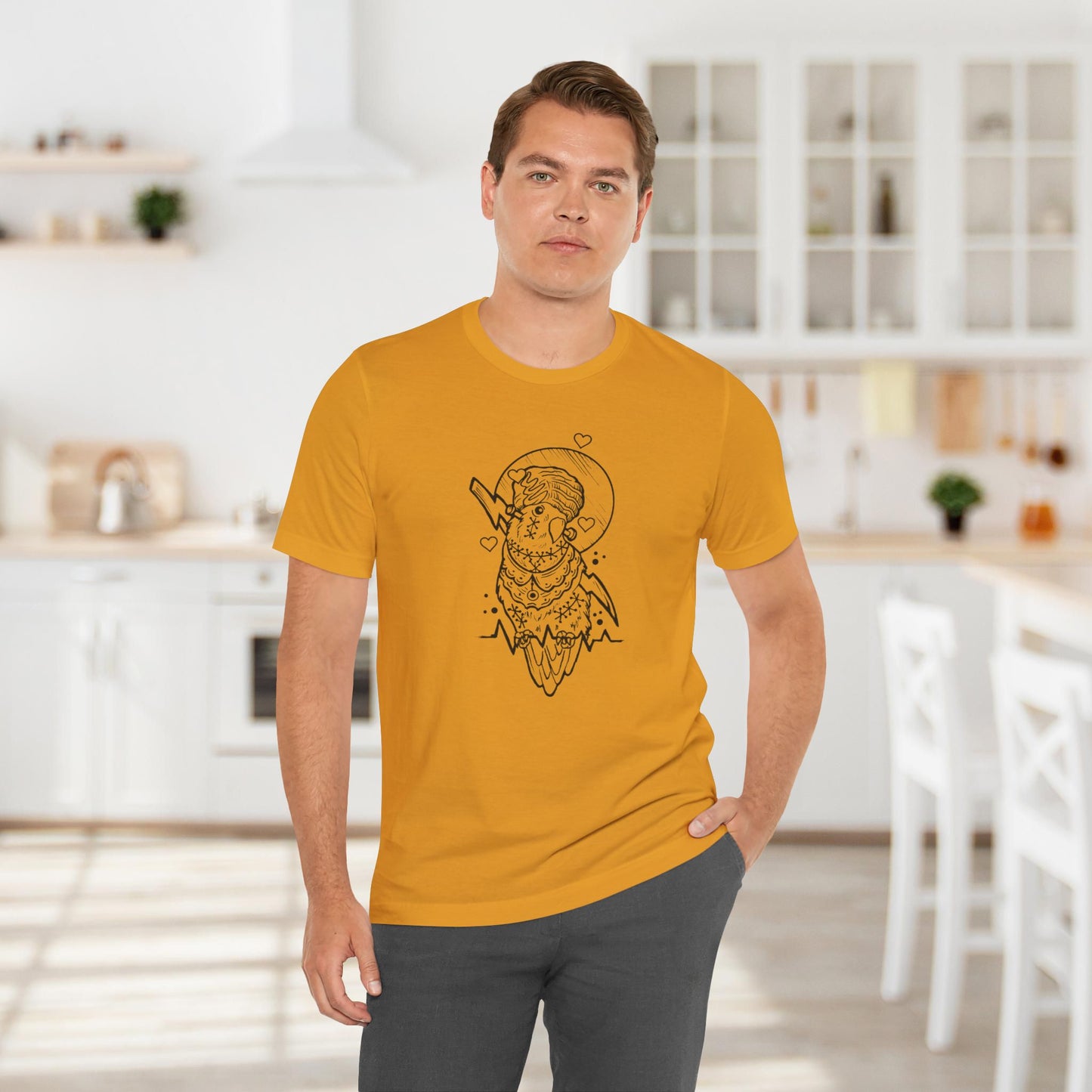 Bride of Frankenstein Lovebird, Line Art Tee