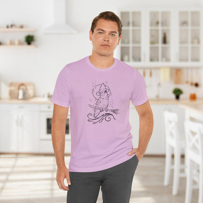 Lovebird Witch on a Broom, Line Art Tee