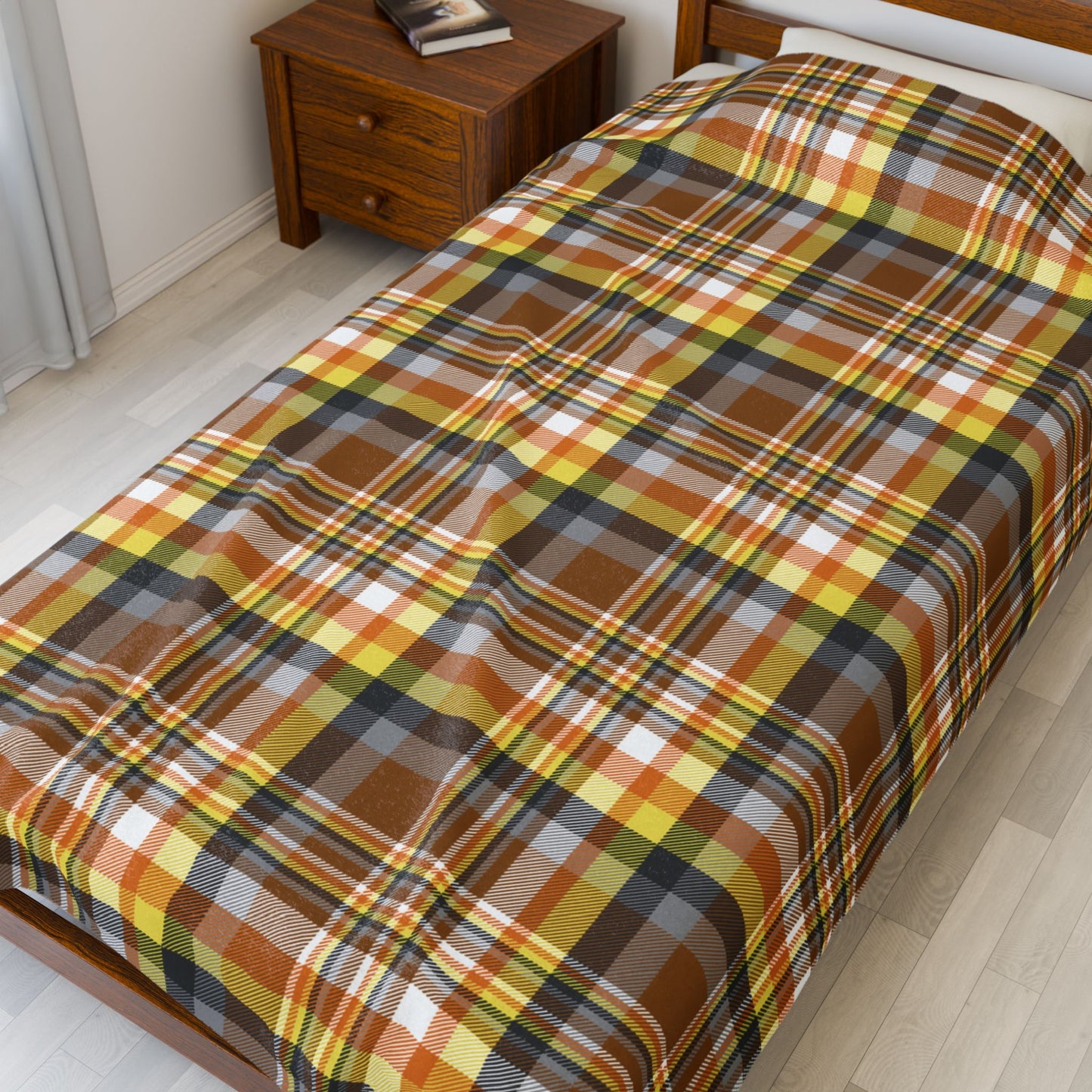 Bear Pride Plaid Velveteen Plush Blanket