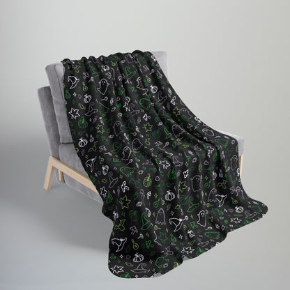 Aromantic Pride Halloween Fleece Sherpa Blanket
