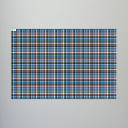 Christmas Honolulu Blue & Silver Detroit MI Plaid Gift Wrapping Paper Roll