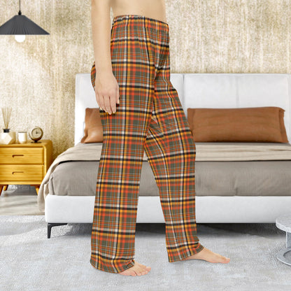 Women’s Dark Green, Orange & Gold Elysburg PA Plaid Pajama Pants