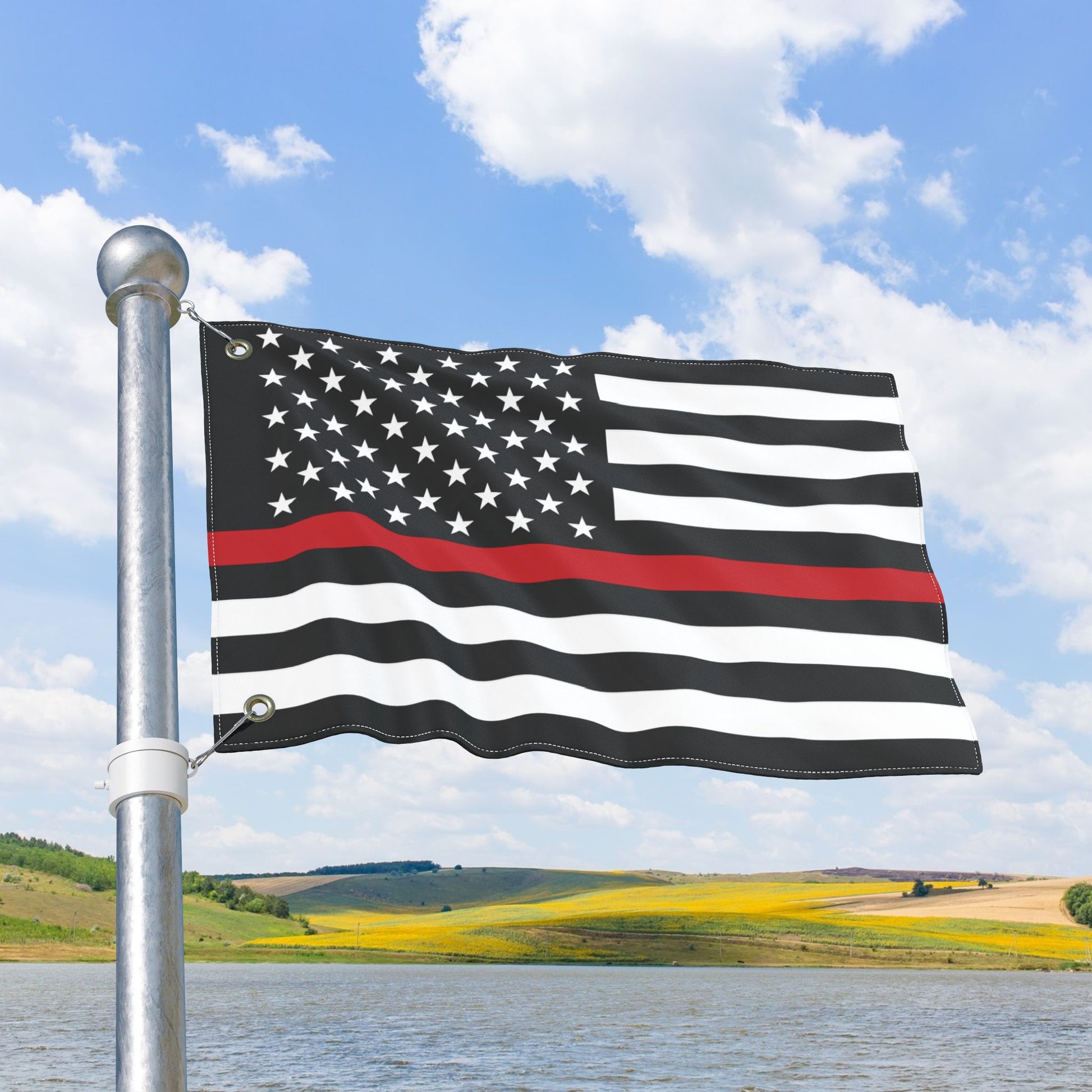 USA Thin Red Line American Flag with Grommets