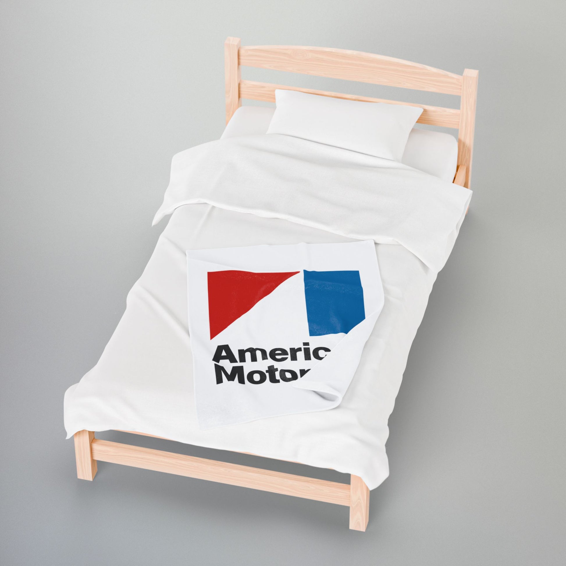 AMC Logo White Velveteen Plush Blanket