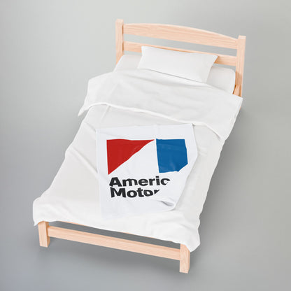 AMC Logo White Velveteen Plush Blanket