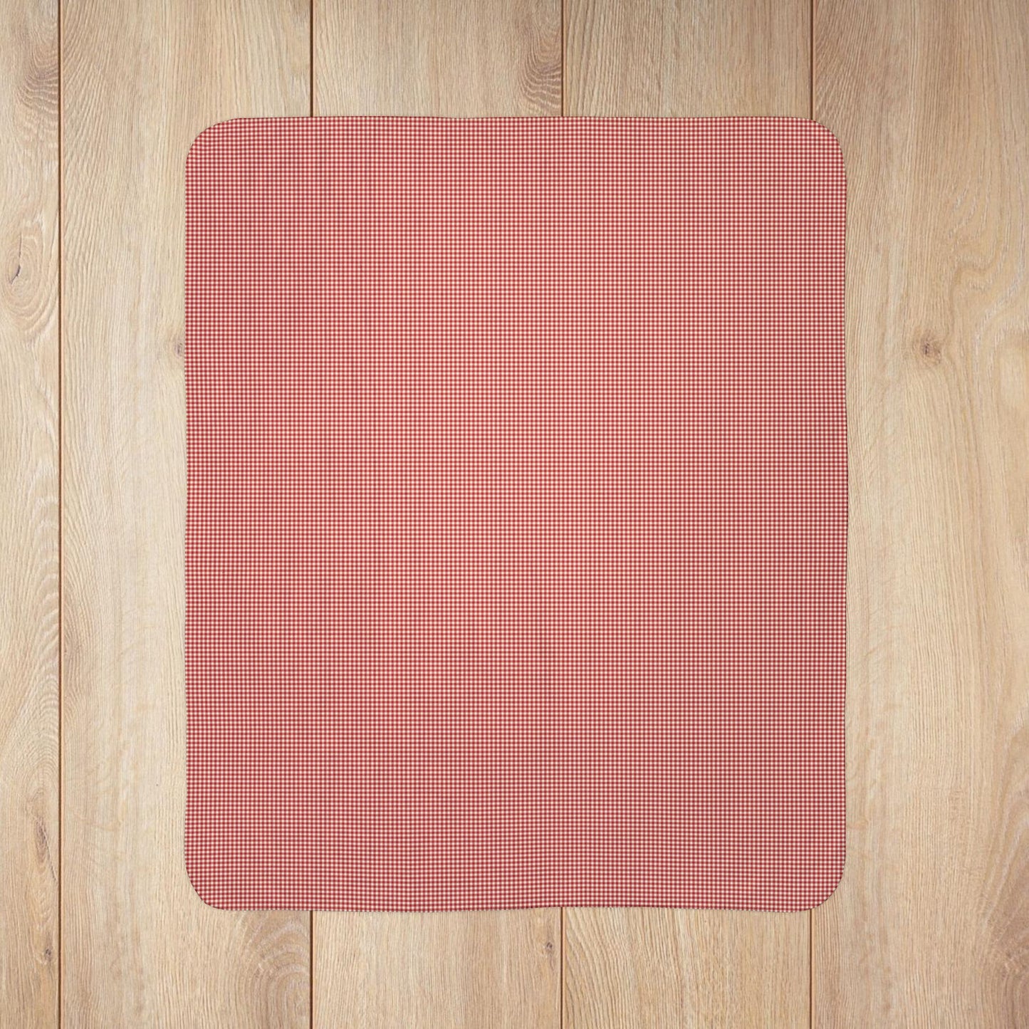 Red & Cream Gingham Fleece Sherpa Blanket