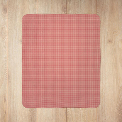 Red & Cream Gingham Fleece Sherpa Blanket
