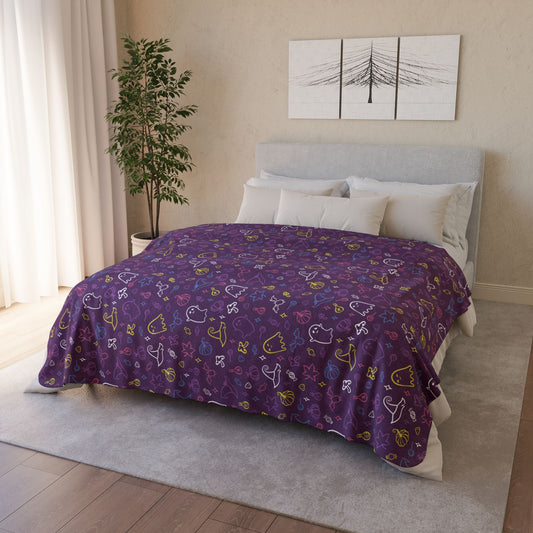 Bigender Yellow Pride Halloween Fleece Sherpa Blanket