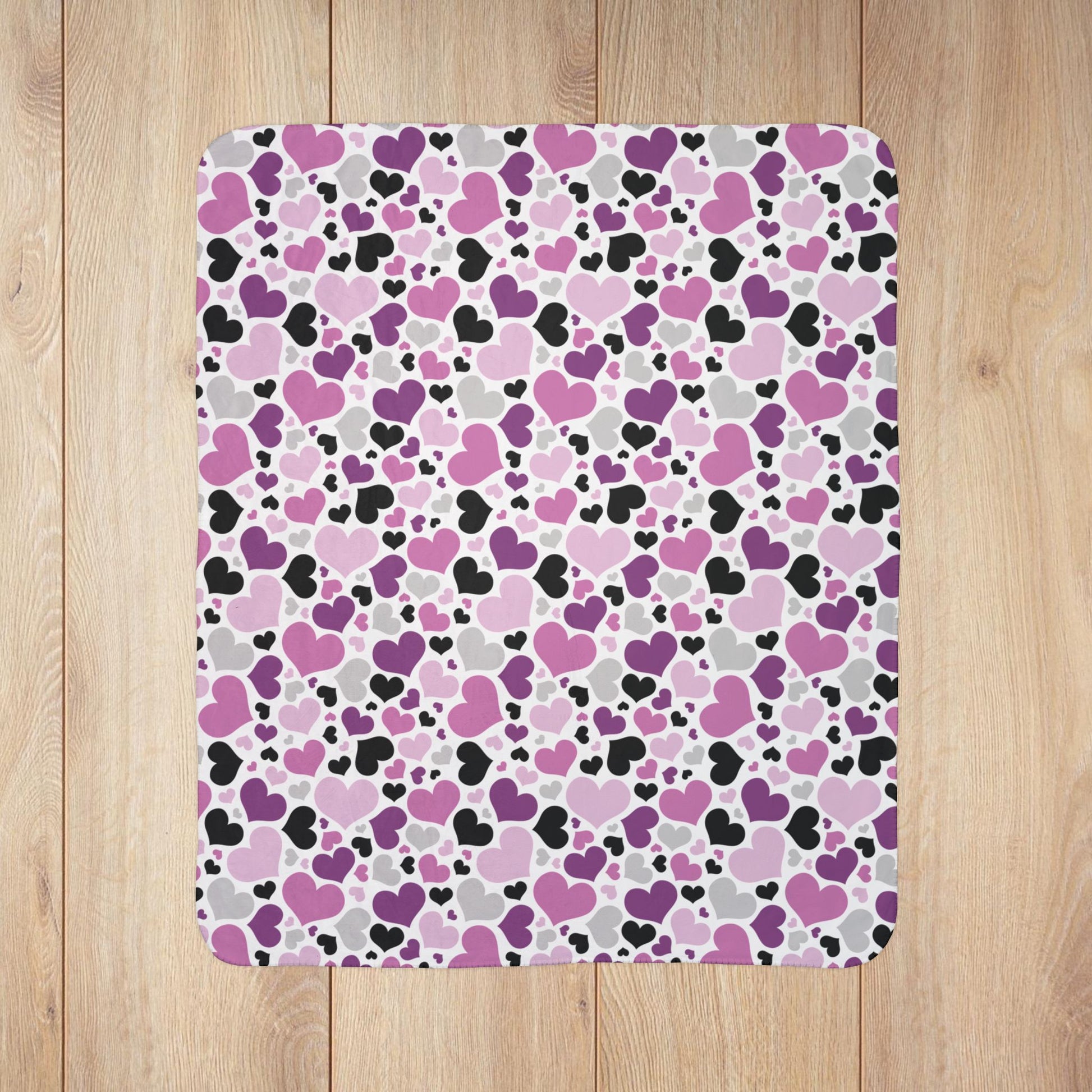 Straight Queer Pride Valentine’s Day Hearts Fleece Sherpa Blanket