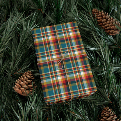 Christmas Teal & Black Jacksonville FL Plaid Gift Wrapping Paper Roll