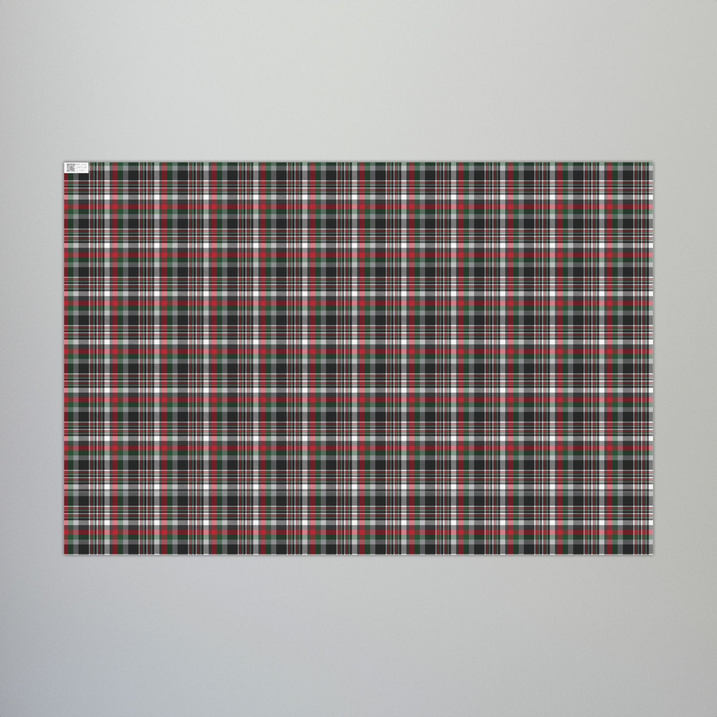 Christmas Silver & Black Las Vegas NV Plaid Gift Wrapping Paper Roll