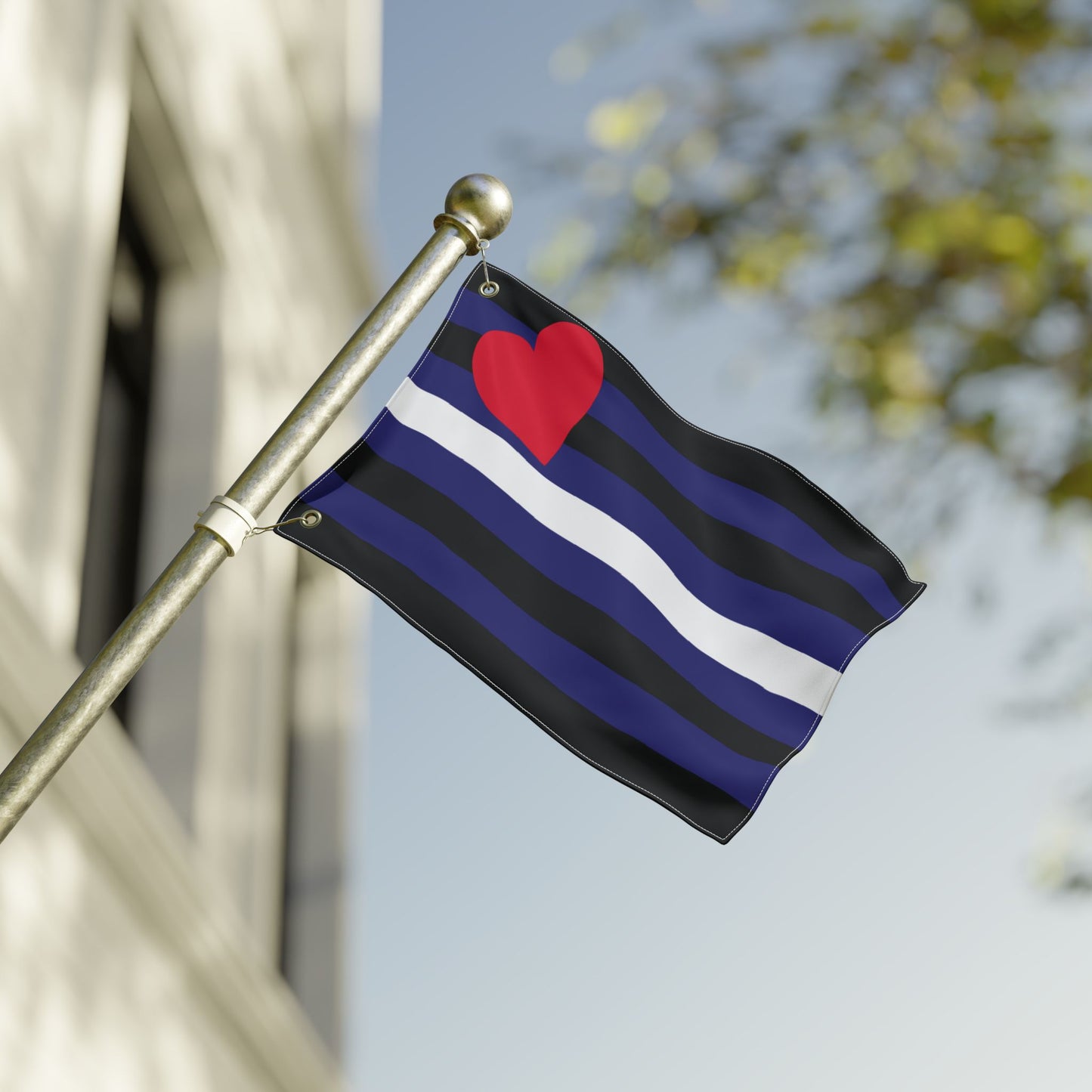12'' × 18'' Leather Pride Flag, with Left or Right Side Grommets