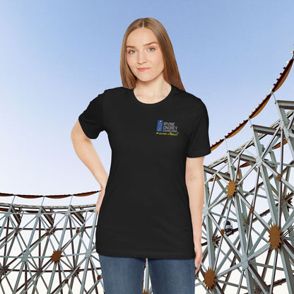 I Just Wanna Go Golfing & Ride Roller Coasters Tee (BACK graphic) • Irvine Ondrey Engineering