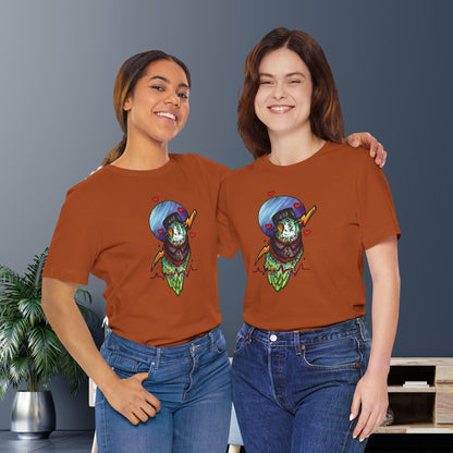 Frankenstein Lovebird, Hand-Drawn & Hand-Colored Tee