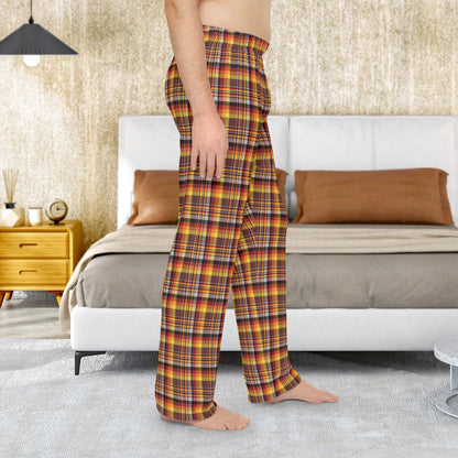 Men’s Brown, Orange & Red Mason OH Plaid Pajama Pants