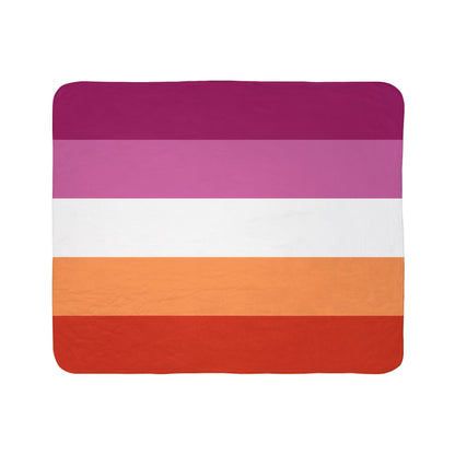 Lesbian Sunset Pride Flag Fleece Sherpa Blanket