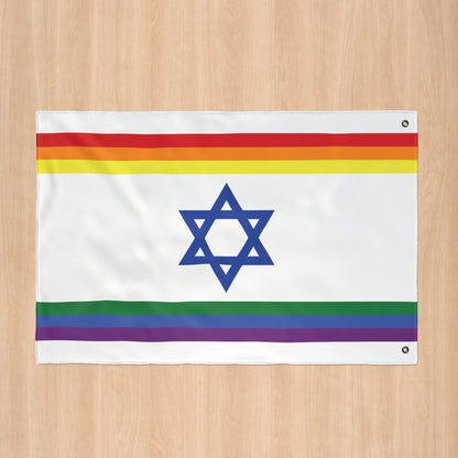 Israel Rainbow Pride Flag with Grommets