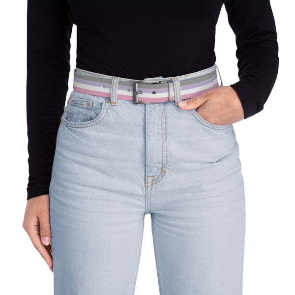 Gun Metal 50'' Cupiosexual Pride Flag Belt