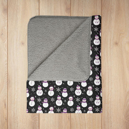 Demisexual Pride Snowman Fleece Sherpa Blanket
