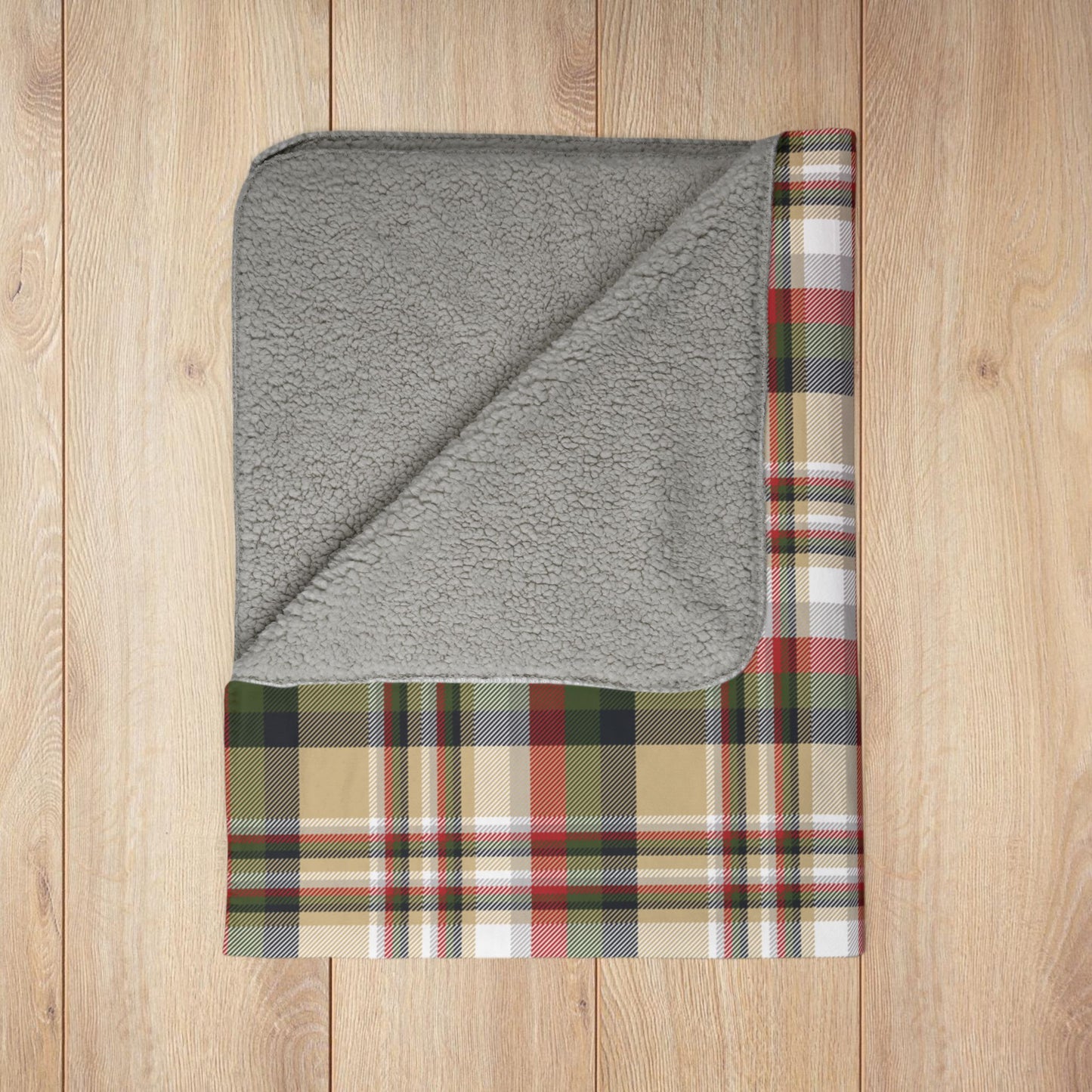 Christmas Black & Gold New Orleans LA Plaid Fleece Sherpa Blanket