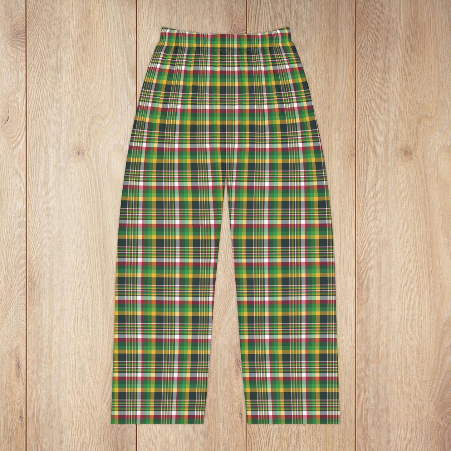 Women’s Christmas Green and Gold Green Bay WI Plaid Pajama Pants