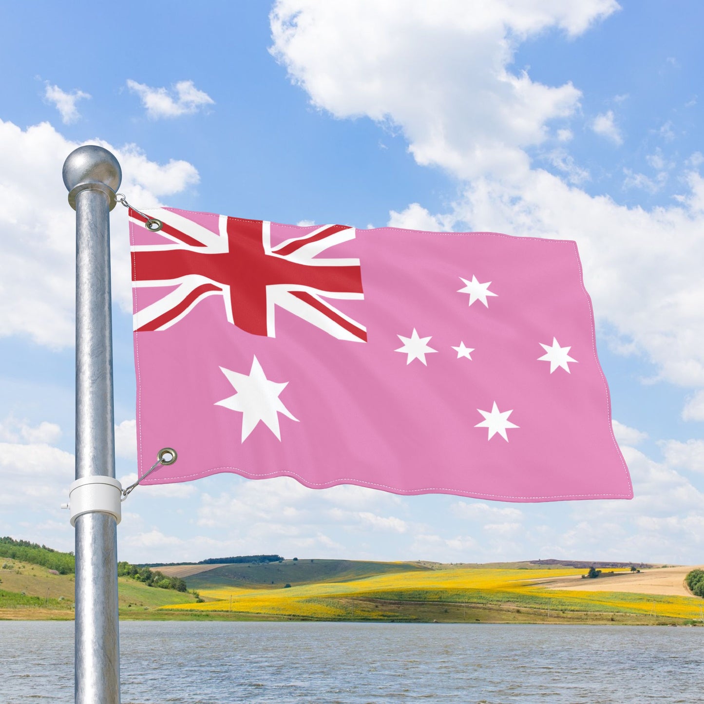Australia Gay Pride Pink Flag with Grommets