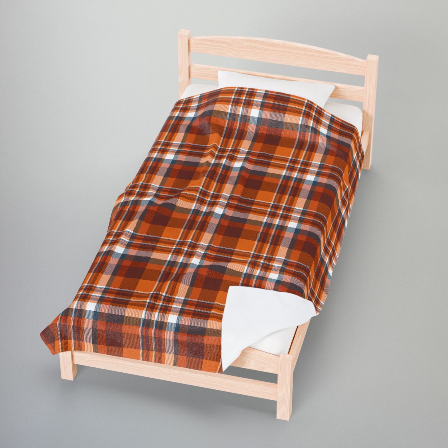 Autumn Blue Plaid Velveteen Plush Blanket