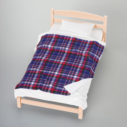 Leather Pride Plaid Velveteen Plush Blanket