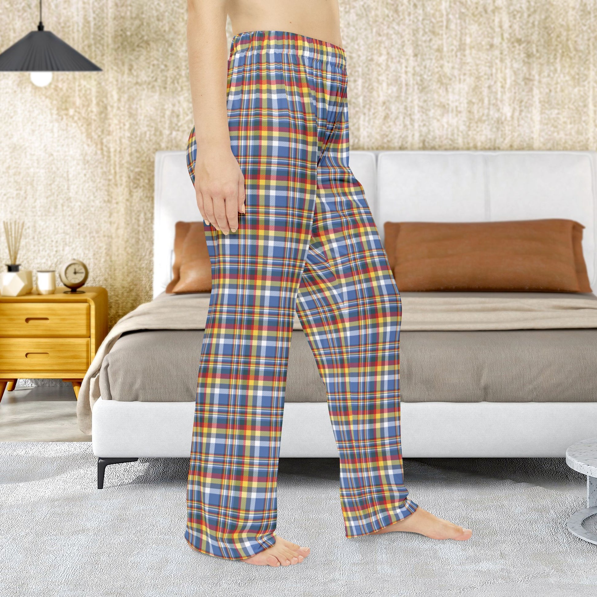 Women’s Blue, White, Yellow & Red Gurnee IL Pajama Pants