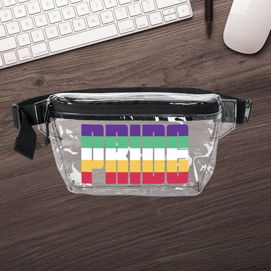 One size Clear Black Neurodivergent Pride Clear Fanny Pack
