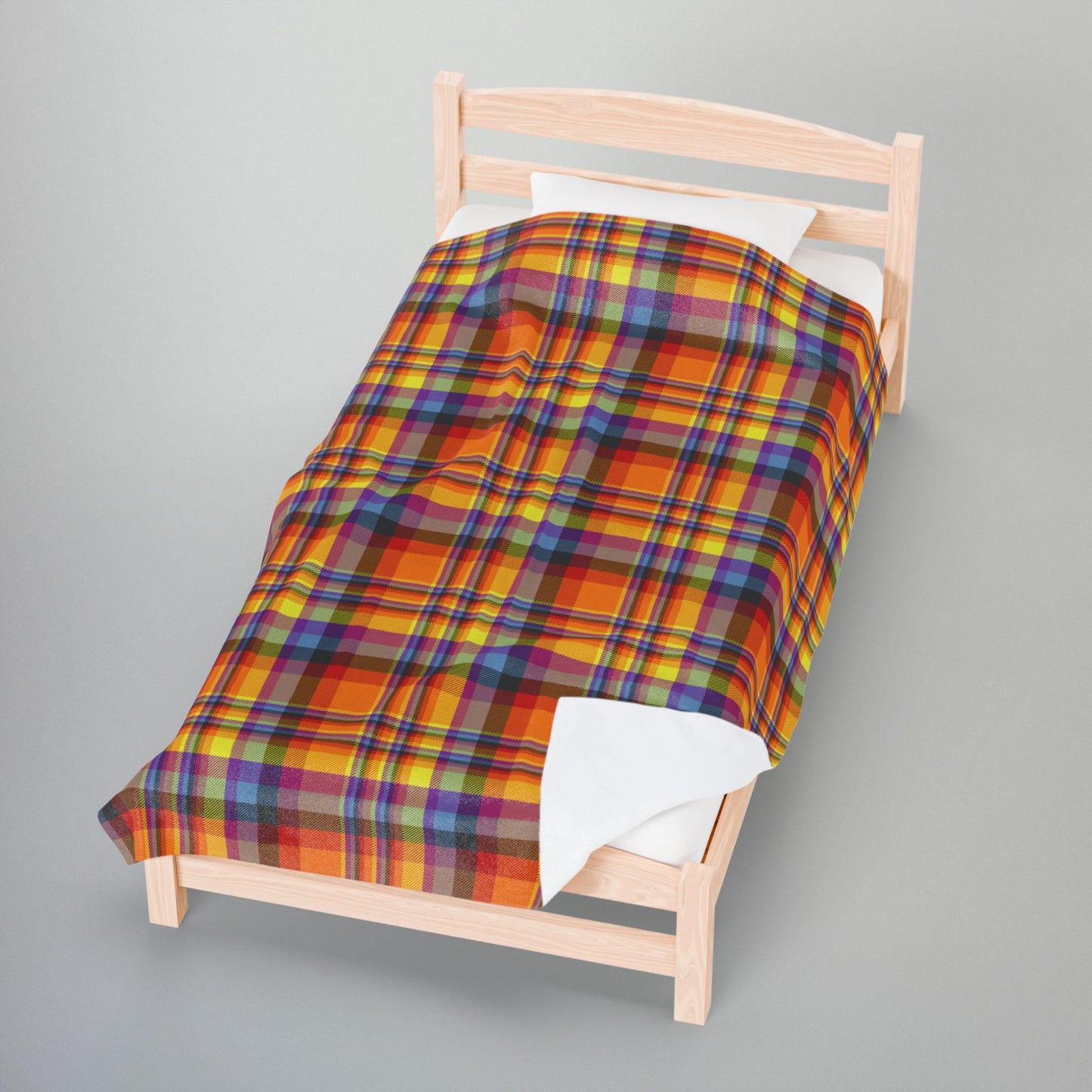 Halloween Plaid Velveteen Plush Blanket