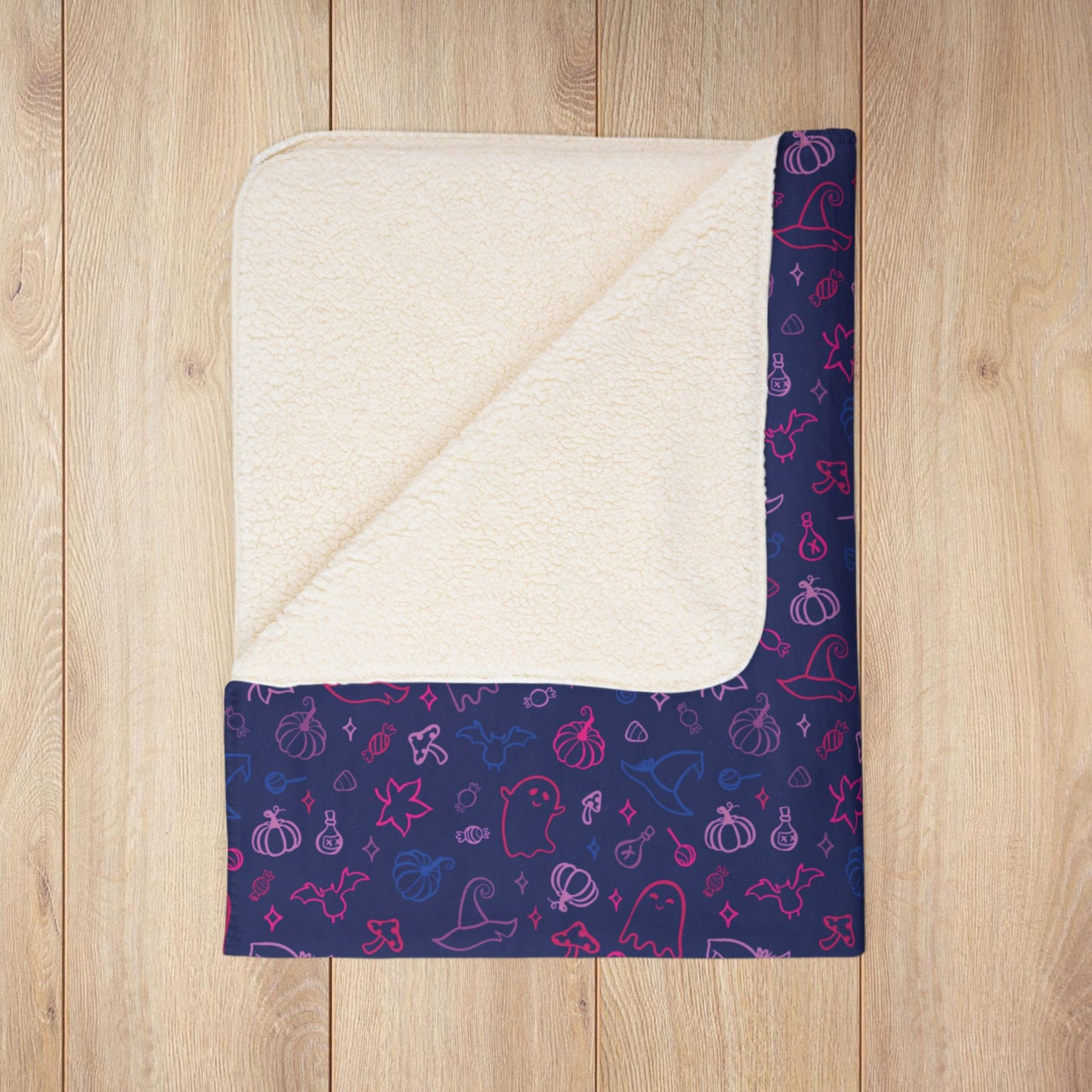 Bisexual Pride Halloween Fleece Sherpa Blanket