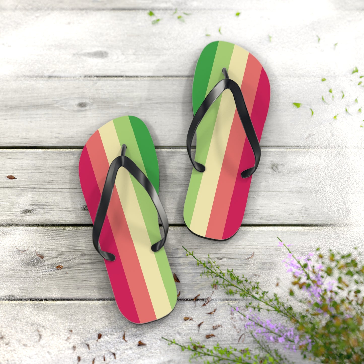 L Black sole Aroflux Pride Flip Flops