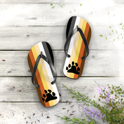 M Black sole Bear with Paw Pride Flip Flops