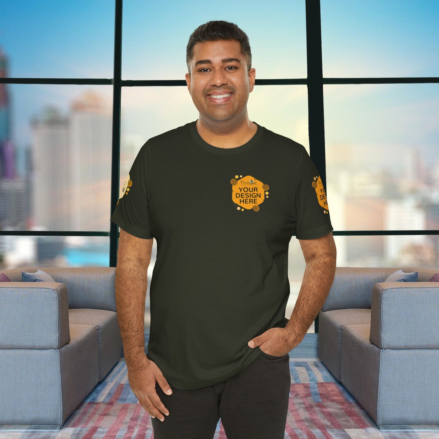 Dark Olive Custom Green Hues Tees for BELLA+CANVAS® 3001