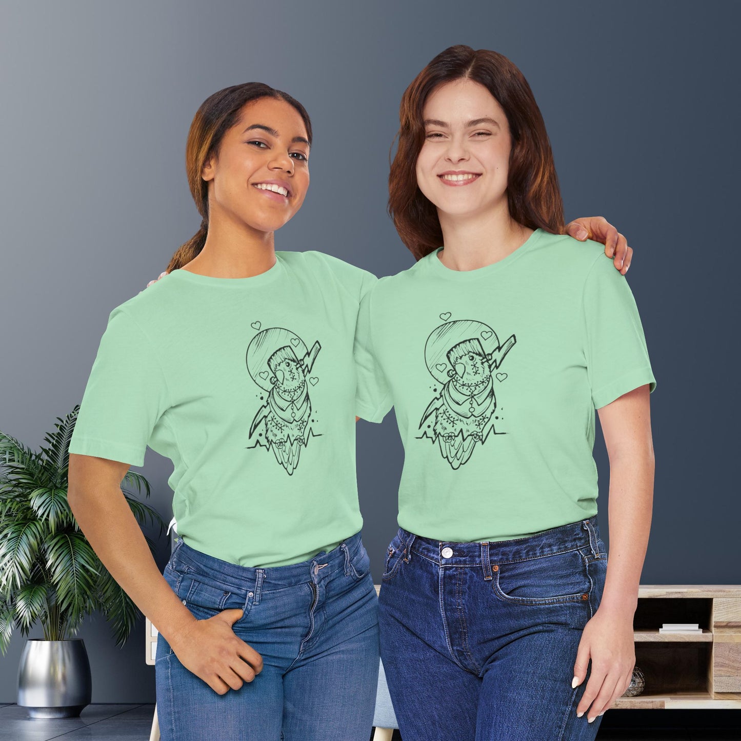 Frankenstein Lovebird, Line Art Tee