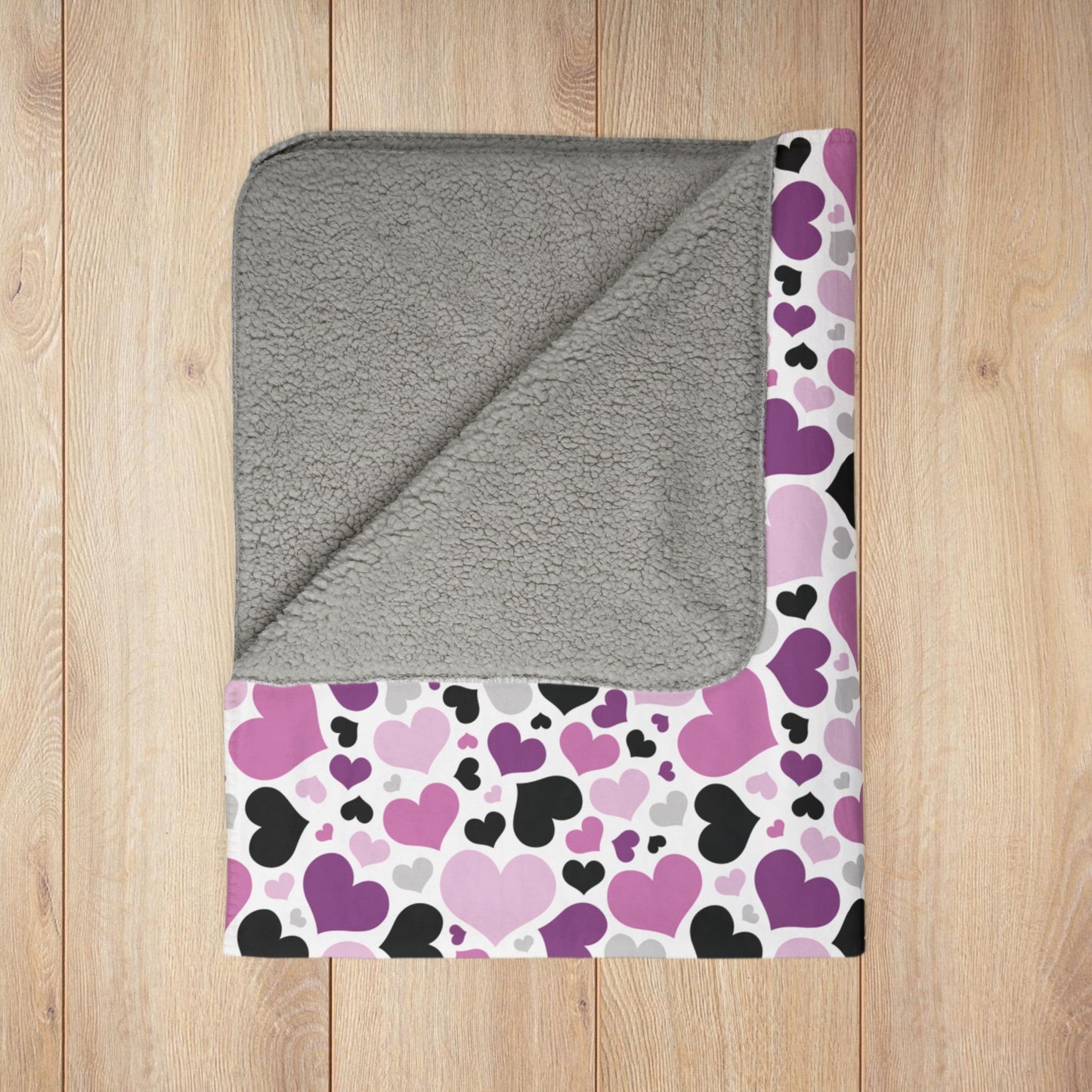 Straight Queer Pride Valentine’s Day Hearts Fleece Sherpa Blanket