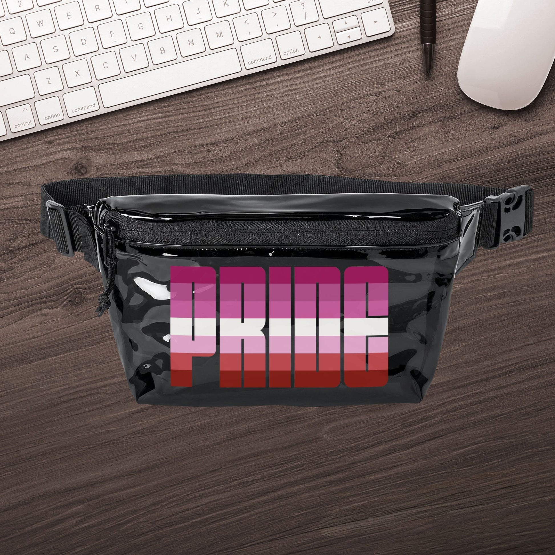 Black Smoke Black One size Lesbian Pink Pride Clear Fanny Pack