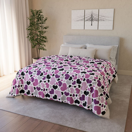 Straight Queer Pride Valentine’s Day Hearts Fleece Sherpa Blanket