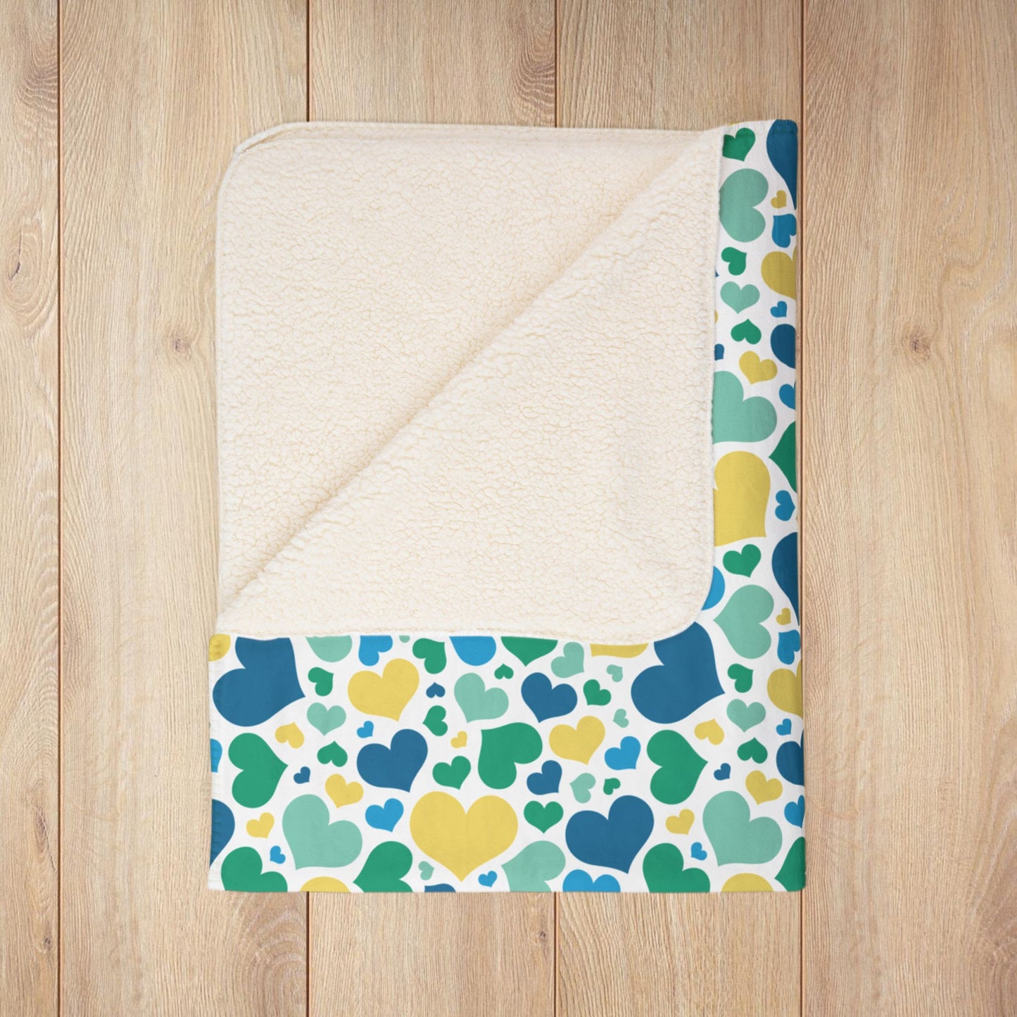 Non-Binary Boy Pride Valentine’s Day Hearts Fleece Sherpa Blanket