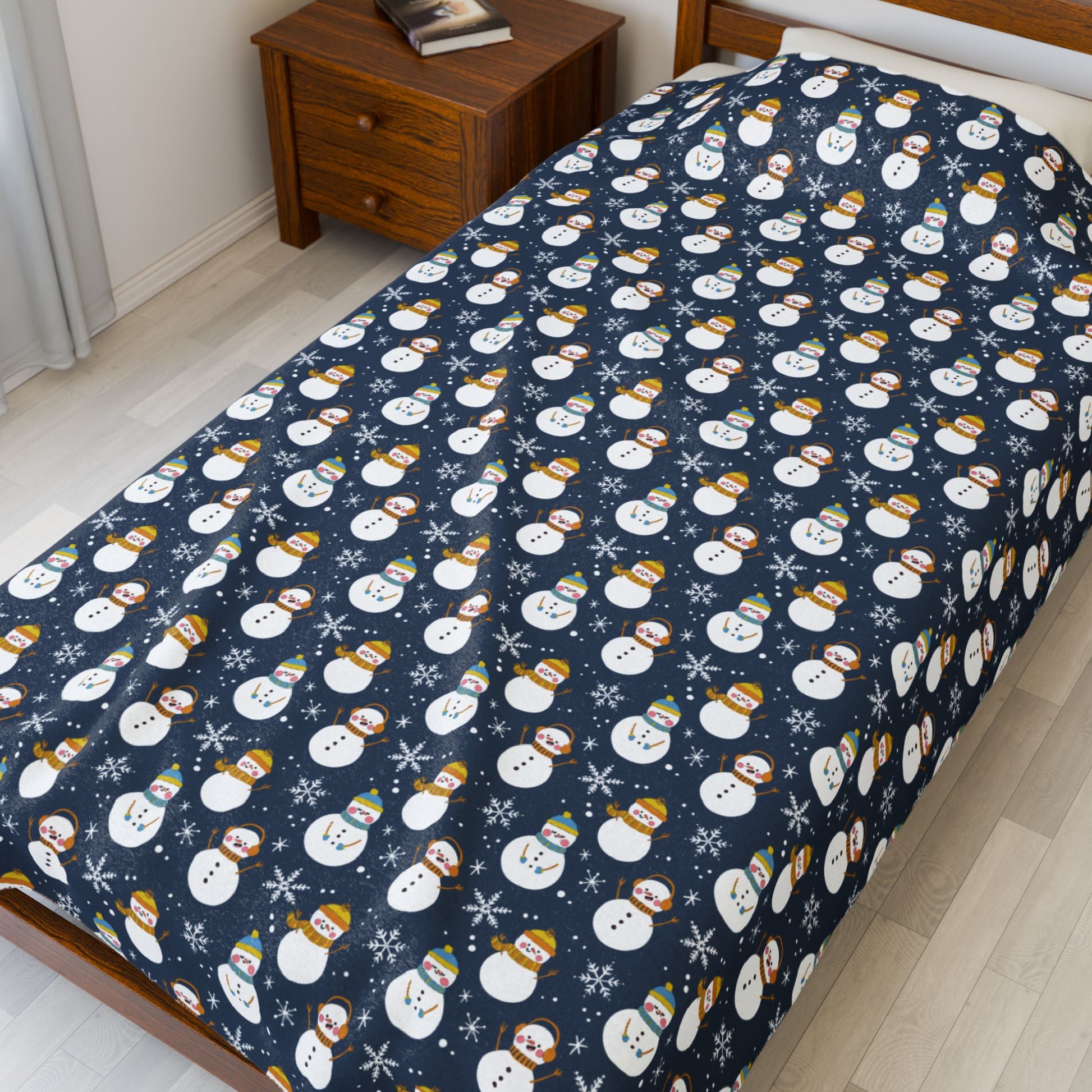 Aromantic Asexual Pride Snowmen Velveteen Plush Blanket