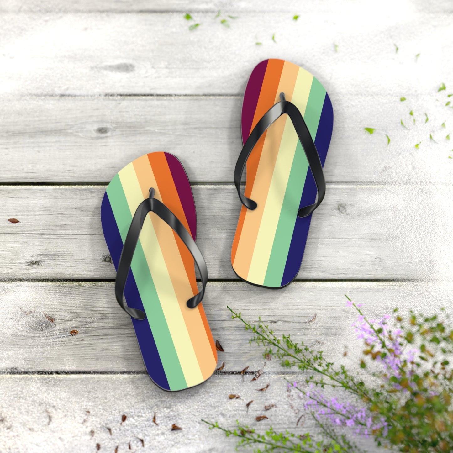 M Black sole Butchgender Pride Flip Flops