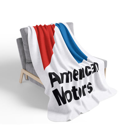 AMC Logo White Fleece Sherpa Blanket