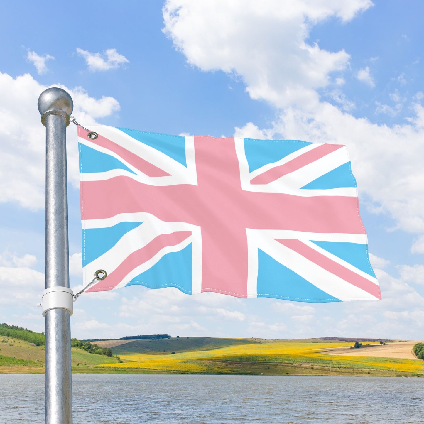 UK Transgender Pride Flag with Grommets