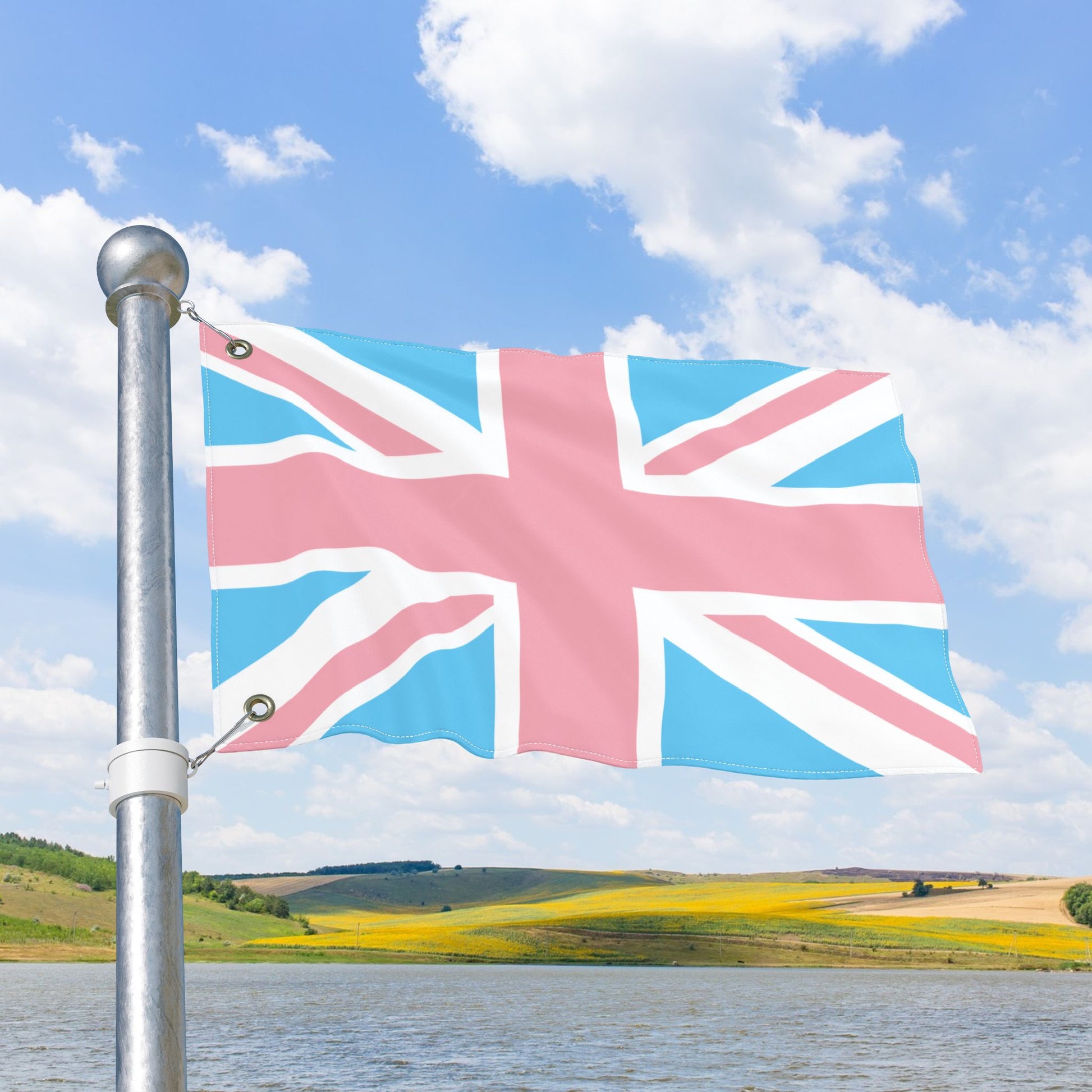 UK Transgender Pride Flag with Grommets