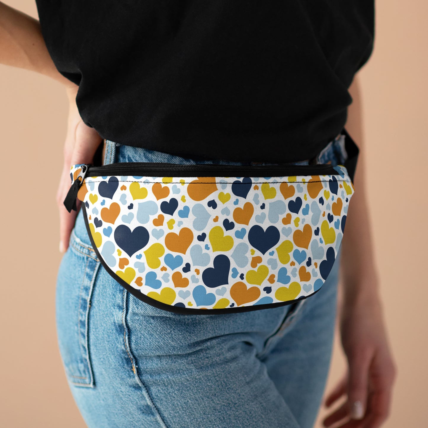 One size Aromantic Asexual Pride Hearts Fanny Pack