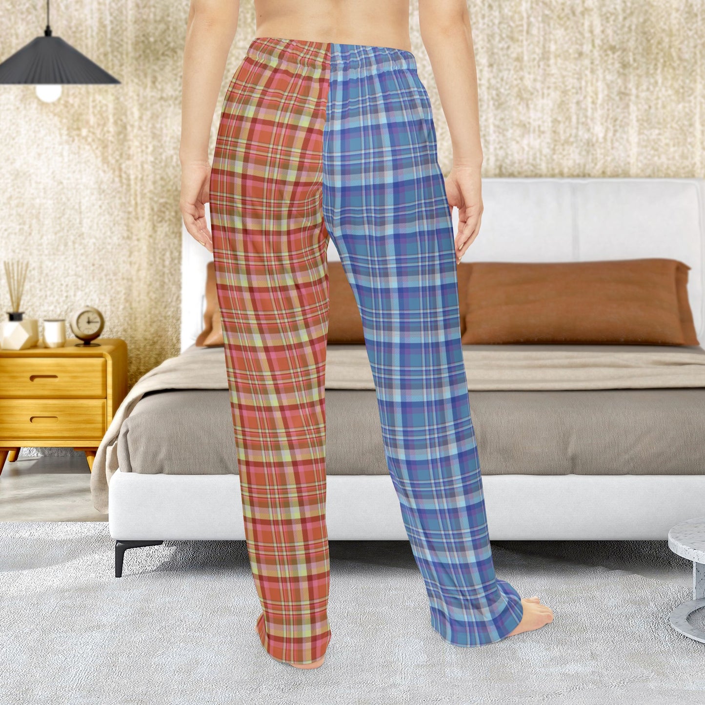 Women’s Half Red, Half Blue Plaid Orlando FL Pajama Pants