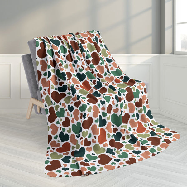 60" × 80" Nebulasexual Pride Hearts Fleece Sherpa Blanket